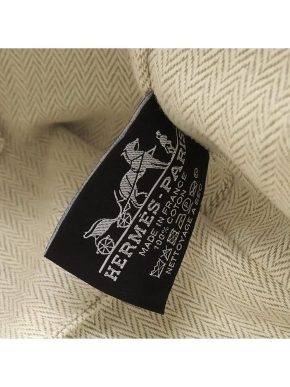 Hermes Pouch Brid-a-brac PM Cotton Canvas Natural Silver Vanity H Logo